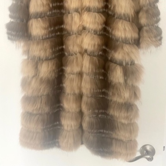 SYMETRIE YVES SALOMON ARCTIC FOX CASHMERE SWEATER COAT - Picture 13 of 14